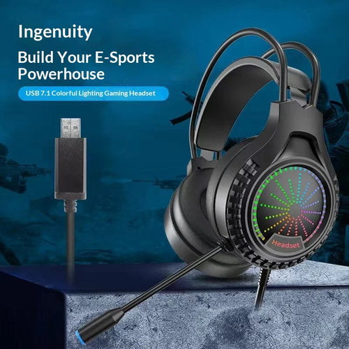 Cross-border Spot E-Sports Over-Ear Gaming 7.1 Surround Sound Active Noise Cancellation (ANC) 2m Cord Over-ear Headphones