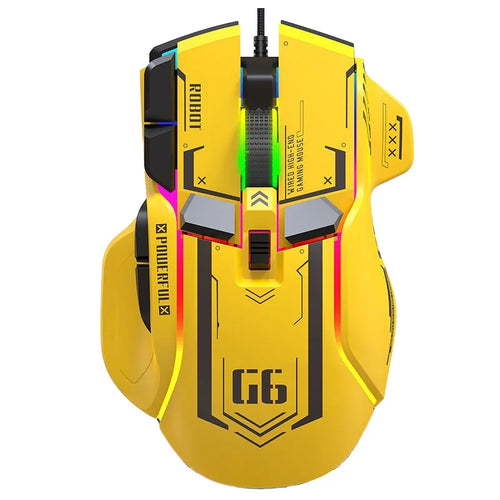 G6 Gaming Wired Mouse 12800DPI RGB Color Light USB Ergonomic Design Game Mouse for Computer Notebook PC Gamer Machine Mouse