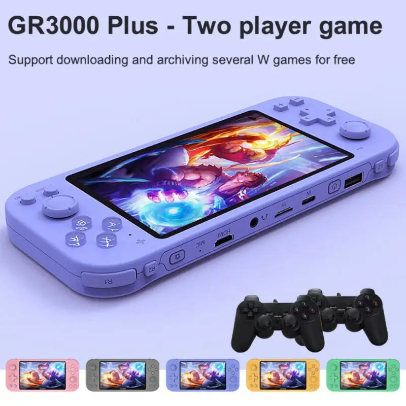 New GR3000 Handheld Game Console 5.1 Inch HD Screen Retro Game Cheap Children's Gifts Support Two-Player Games Expandable 64G