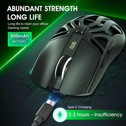Hot 3 Mode Tri-mode Gaming Mouse Wireless Silent RGB Honeycomb Gaming Mouse Ergonomic 2.4G/BT/Wired E-sports Mice for PC