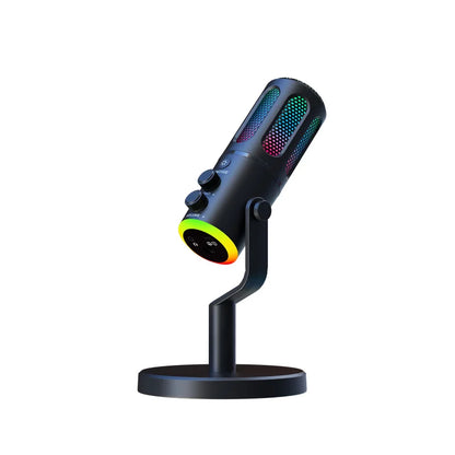 USB C Conference Codeless RGB Microphone Gaming with Gain 192KHz/24Bit Vocal Condenser Cardioid Podcast MIC for Android Phone