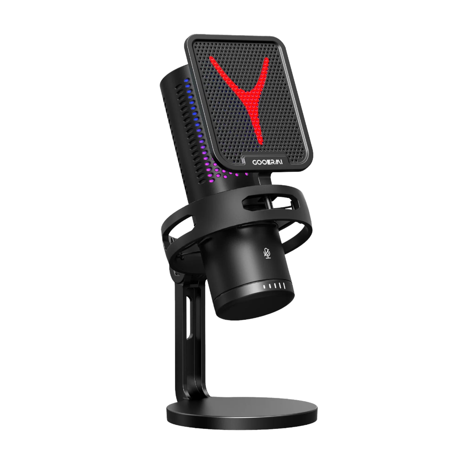 GM7 RGB Gaming Desktop Condenser Microphone with LED Lights USB Type-C Cardioid 80Hz-15kHz for Streaming and Studio Use