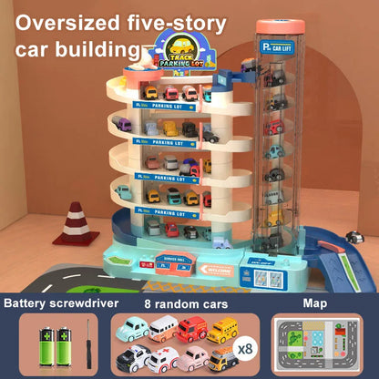 Parking Toys Multi Storey Electric Parking Rotating Amusement Park Toy Car Park Kids