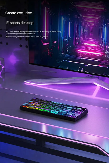 PC Gift Tri Mode 0.1RT Inductance Switch Custom Gaming Keyboard RGB 84 Keys Black Shark Magnetic Switch Mechanical Keyboard