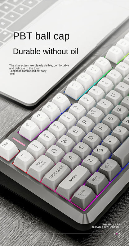 Free Wolf M75 Wireless Dual-Mode Mechanical Membrane Keyboard 87 Keys RGB Backlit Gaming E-Sports Office Use USB-C PBT