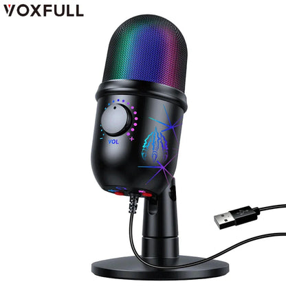 Professional Recording Studio USB Condenser Microphone with Tripod Stand for Phone PC Skype Online Gaming Vlogging