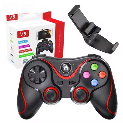 Hot Selling V8 BT Gamepad Wireless Gaming Controller Compatible with IOS Android Phone Holder