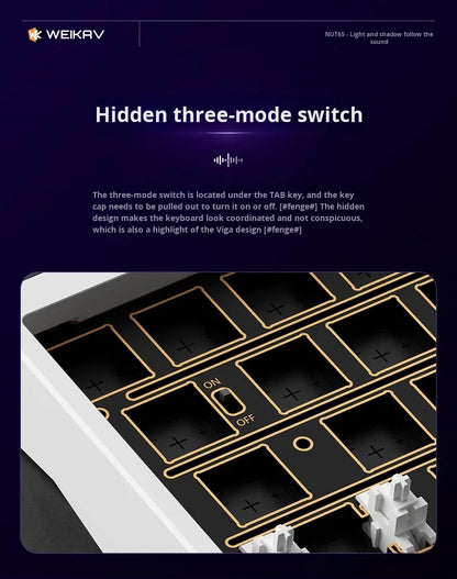 Weikav Nut65 Mechanical 2.4Ghz Wireless Aluminum Customized for Laptops 61 Keys RGB Backlit USB-C Dedicated Gaming Esports