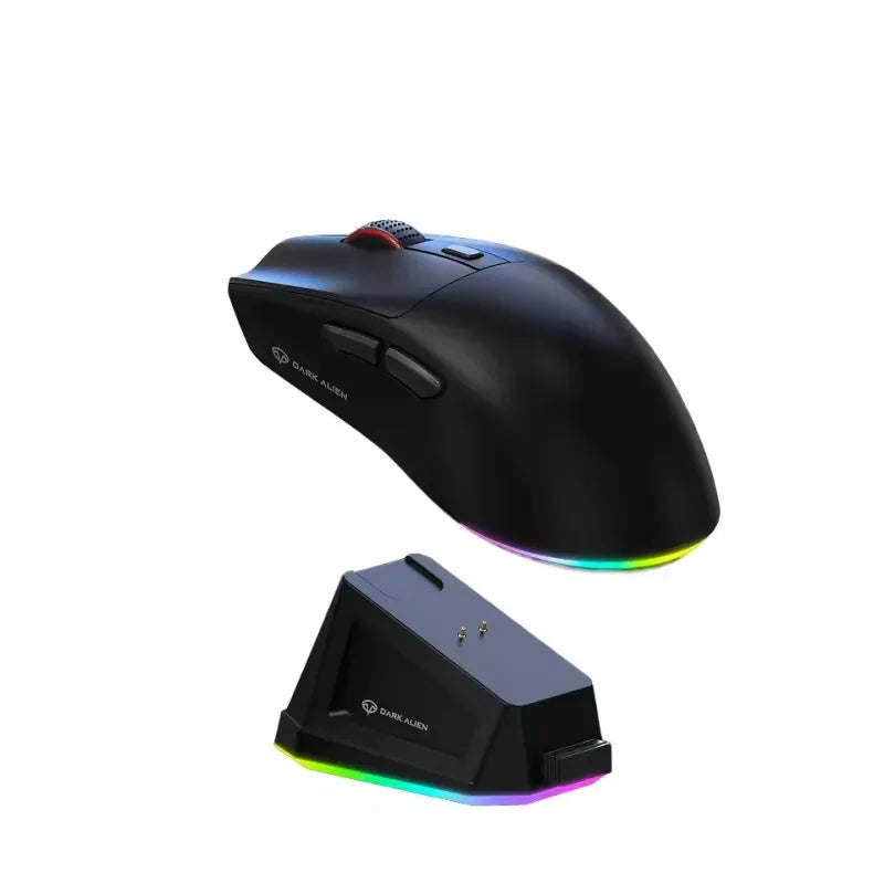 Dark Alien X1 PAW3311 2.4G Wireless E-Sports Mouse Three Modes Ergonomic Gaming Mouse with Magnetic Charging Dock RGB Light