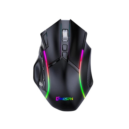 MKESPN W605 Wireless Three Mode Macro Defines Gaming Mouse Full Speed 12 Keys 24000DPI Gaming Mouse Programmable