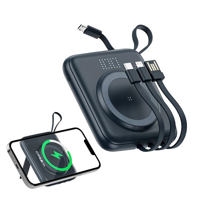 Q12 Mini Magnetic Wireless Power Bank Holder Portable Hanging Rope Design Fast Charging Mobile Power Bank 10000mAh 20W