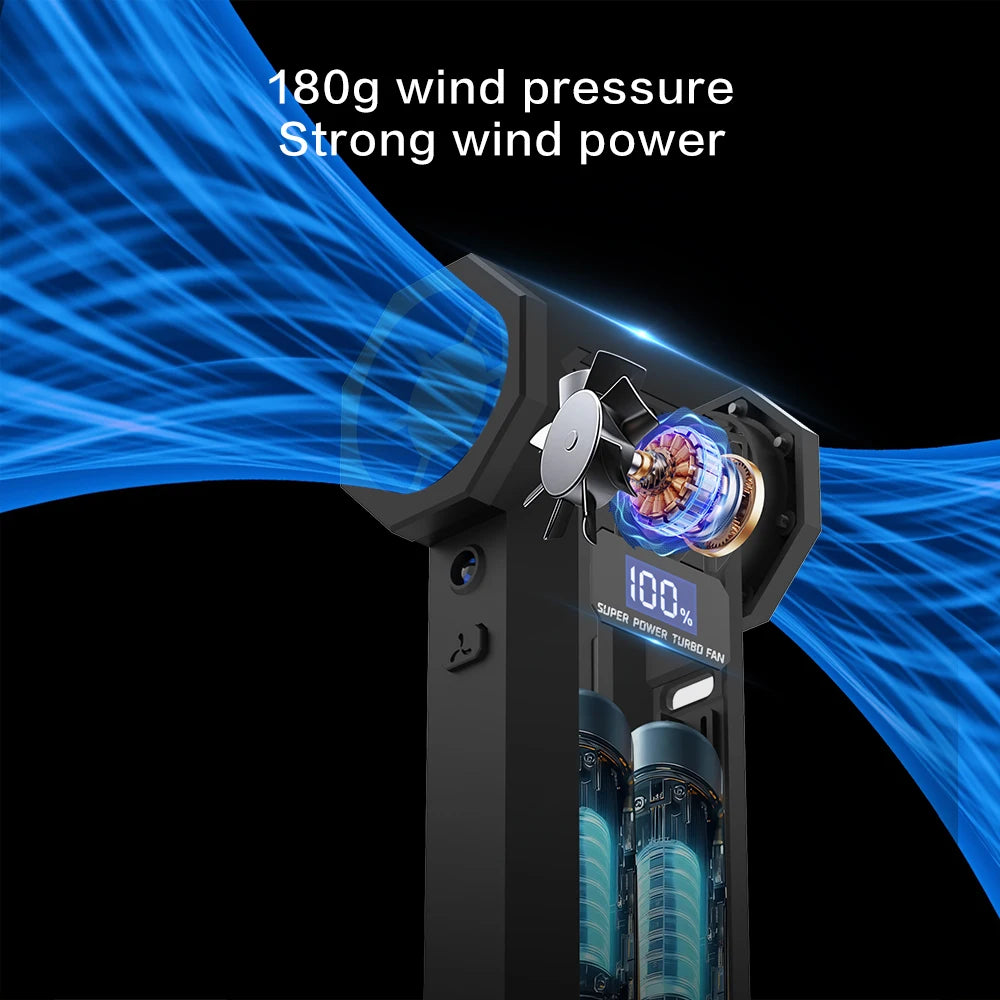 TRNOJTHK USA Local Stock Turbo Fan 5200mAh High Speed Air Blower Turbo Mini Fan for Computer Car Dust Cleaning