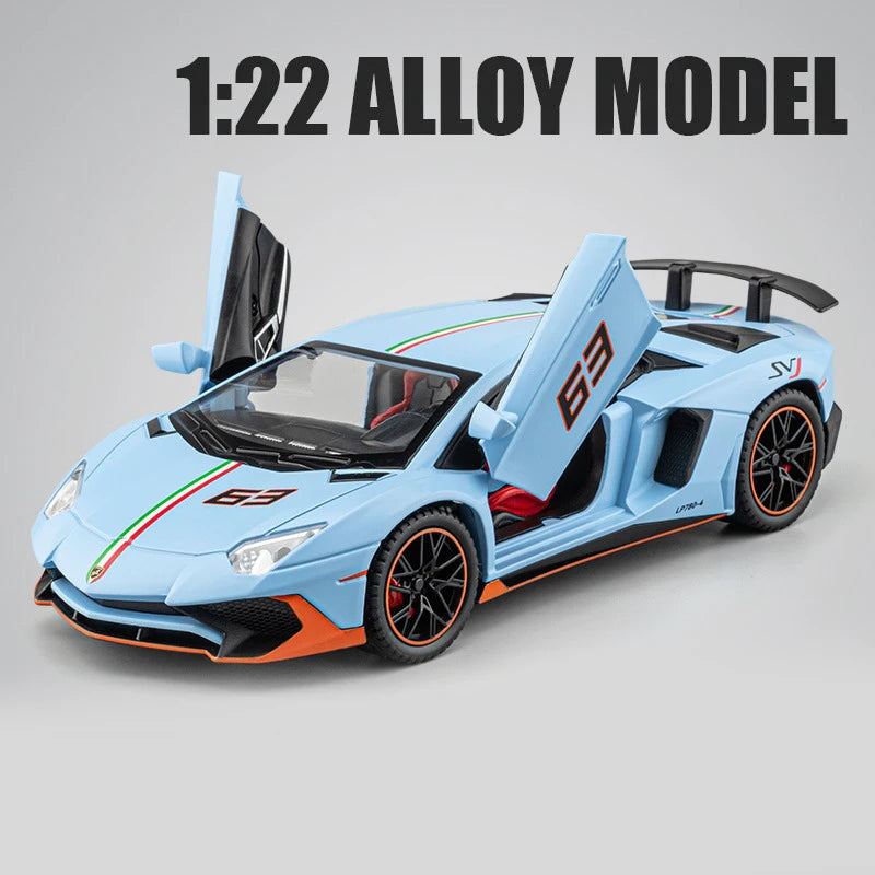 Jiaye 1/24 LP780 Metal Car Model Pull Back Custom Diecast Model As a Children's Collectible Toys