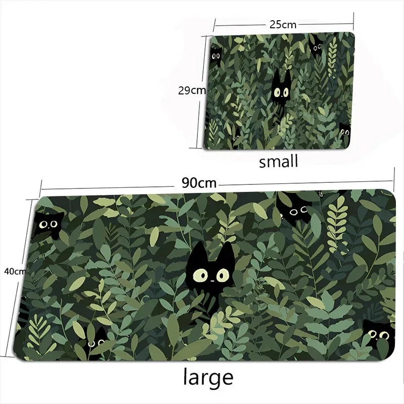 Kawaii Black Cat Mousepad Xxl PC Gaming Mouse Pads Gamer Mats Teclado Pad Mat Laptop Office Carpet 900X400