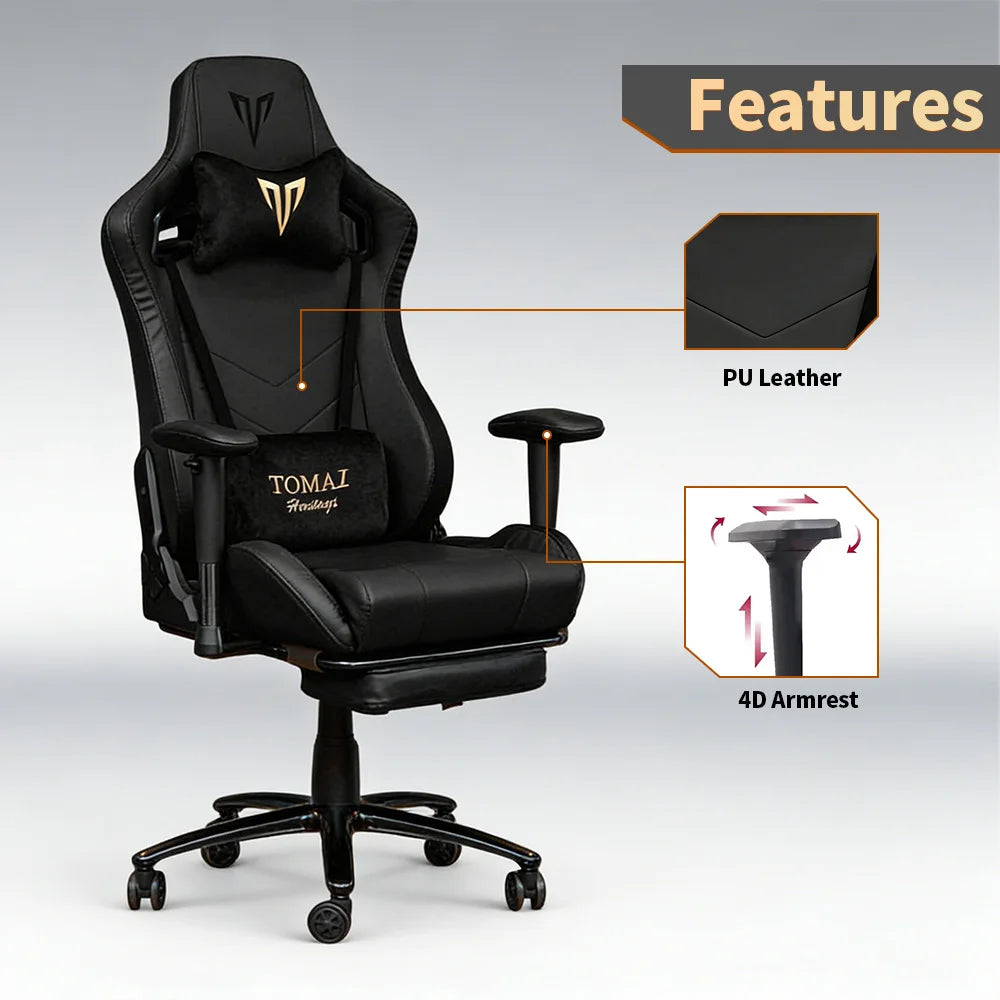 Tomaz High Quality Customized Brown Ergonomic Computer Desk Reclining Gamer Seat Height Adjustment Feature for Computer Gaming