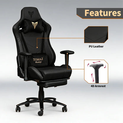 Tomaz High Quality Customized Brown Ergonomic Computer Desk Reclining Gamer Seat Height Adjustment Feature for Computer Gaming