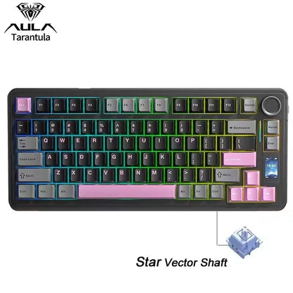 Aula S75Pro Gaming Triple-Mode Smart Screen Mechanical Keyboard