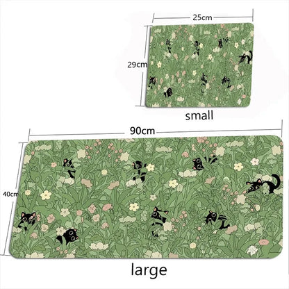 Kawaii Black Cat Mousepad Xxl PC Gaming Mouse Pads Gamer Mats Teclado Pad Mat Laptop Office Carpet 900X400
