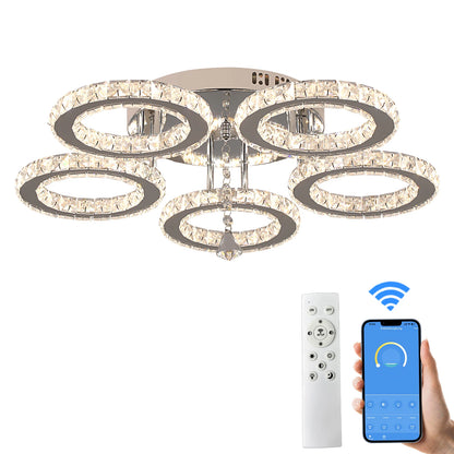 Modern 3500K LED Crystal Smart Lighting Ceiling Light for Living Room