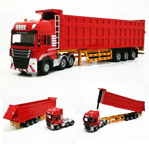 Heavy Truck 1:50 Container Truck Model of Alloy Trailer for Semi-trailer Container Truck for Boy Toy Modelo Diecast Toy Vehicles