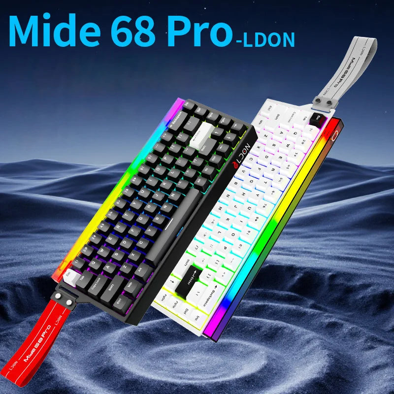 LDON 68 New Model RGB Wired Mechanical Keyboard 8000Hz Magnetic Switch 68 Laser Keys for PC Desktop Gaming Operation
