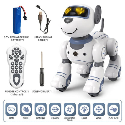 Factory New Arrival Bricstar Handstand Push-up Dog Robot,electronic Pets Dancing Programmable Smart Toy Robot Dog Plastic Unisex