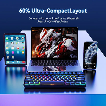 CK23 61-key Three-mode Mechanical Mini Keyboard Brown Switch E-sports Gaming Keyboard