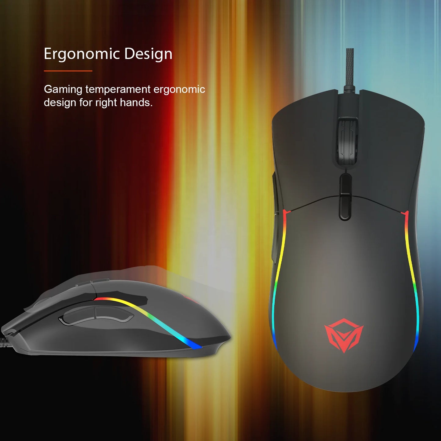 MEETION MT-GM19_2023 New Ultra High DPI Ergonomic Design 12000DPI Flexible Professional RGB Gaming Mouse