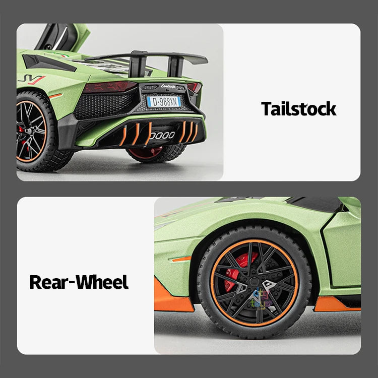 Jiaye 1/24 LP780 Metal Car Model Pull Back Custom Diecast Model As a Children's Collectible Toys
