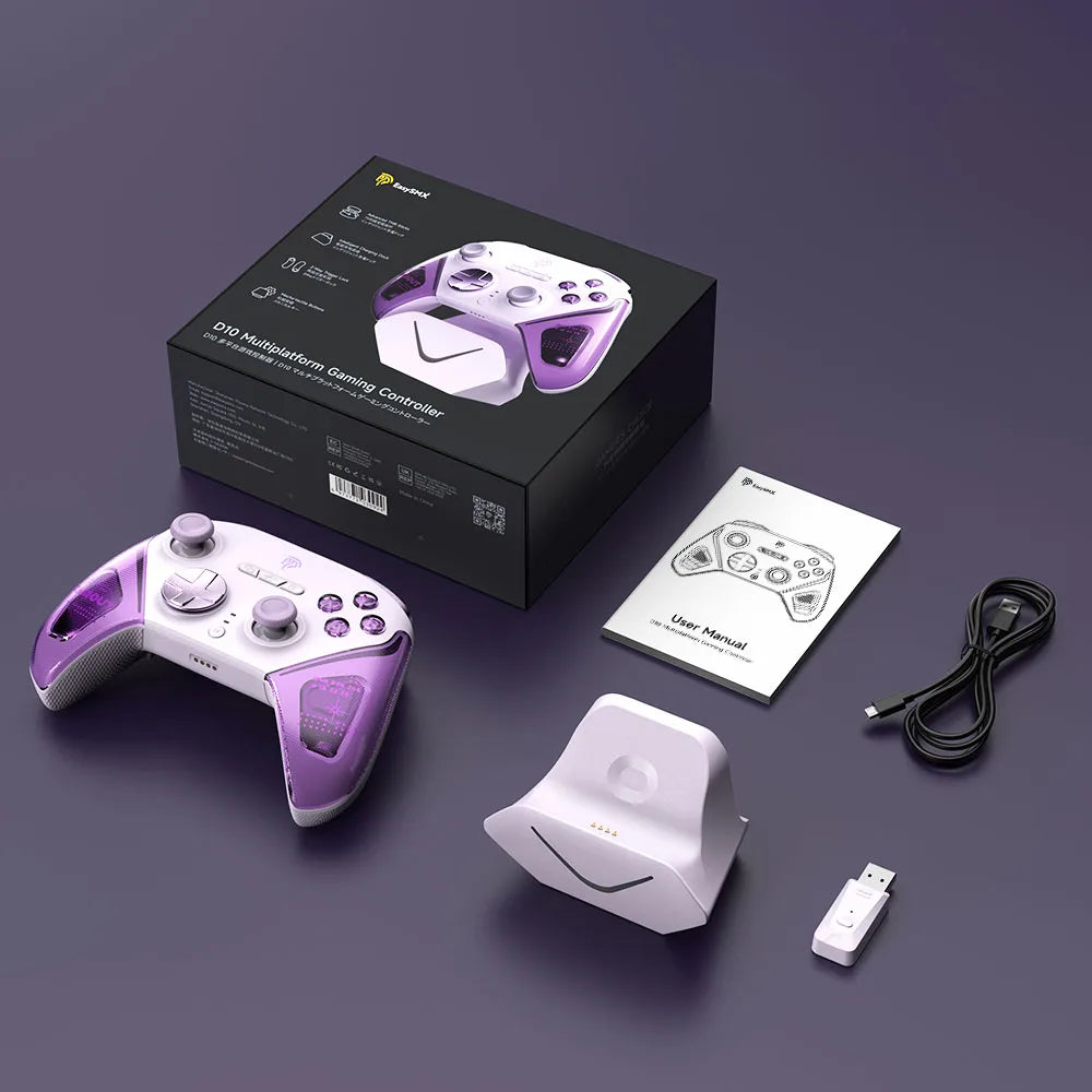 EasySMX D10 Wireless Gaming Controller Wireless Gamepad Compatible with PC/NS/TV/Phone/Steam, TMR Stick Joystick Micro Triggers