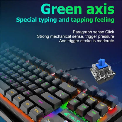 Free Wolf K2 Punk Mechanical Keyboard 87 Keys Gaming Competitive Office Laptop Gaming Keyboard