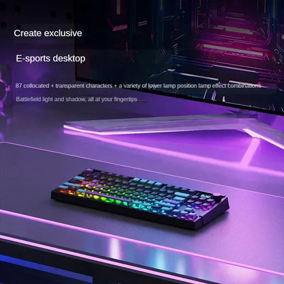 PC Gift Tri Mode 0.1RT Inductance Switch Custom Gaming Keyboard RGB 84 Keys Black Shark Magnetic Switch Mechanical Keyboard