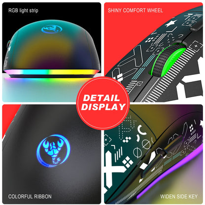 2.4G USB Wireless RGB Backlight Rechargeable Gaming Mouse for iPad Tablet Laptop Computer Right Hand Orientation