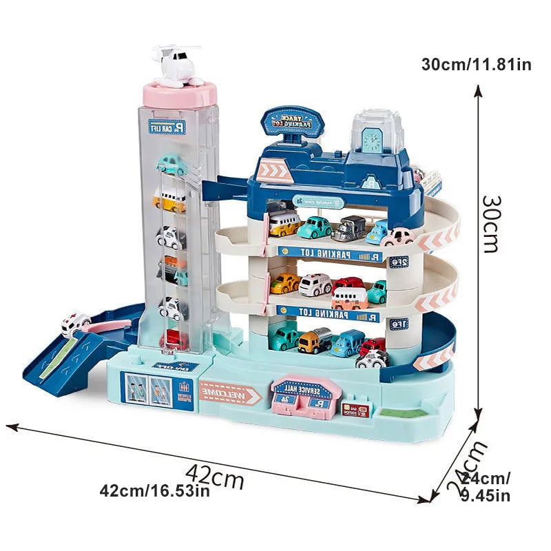 Parking Toys Multi Storey Electric Parking Rotating Amusement Park Toy Car Park Kids