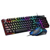 E-Sports Co-Branded Rainbow Luminous 104-Key Wired USB Mechanical Gaming Keyboard and Mouse Set for Home Office Use