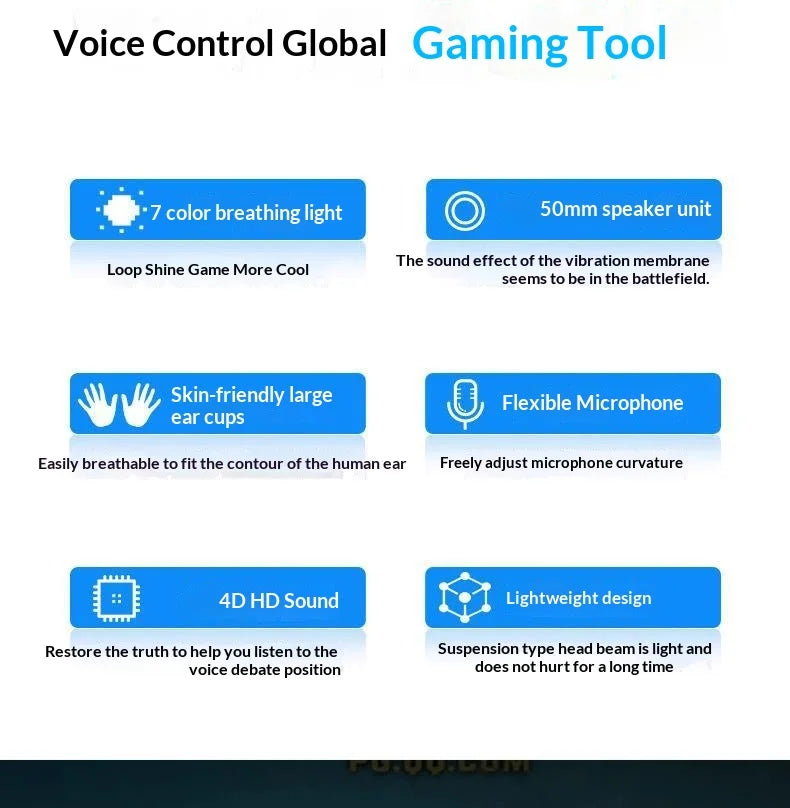 Cross-border Spot E-Sports Over-Ear Gaming 7.1 Surround Sound Active Noise Cancellation (ANC) 2m Cord Over-ear Headphones