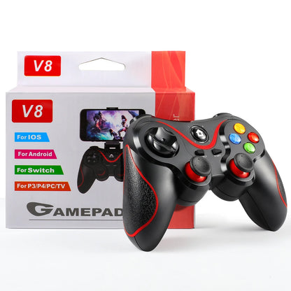 Multi-Mode V8 Gaming Controller BT Wireless Gamepad for Mobile/PC/TV Rechargeable Ergonomic Joystick with Custom Buttons