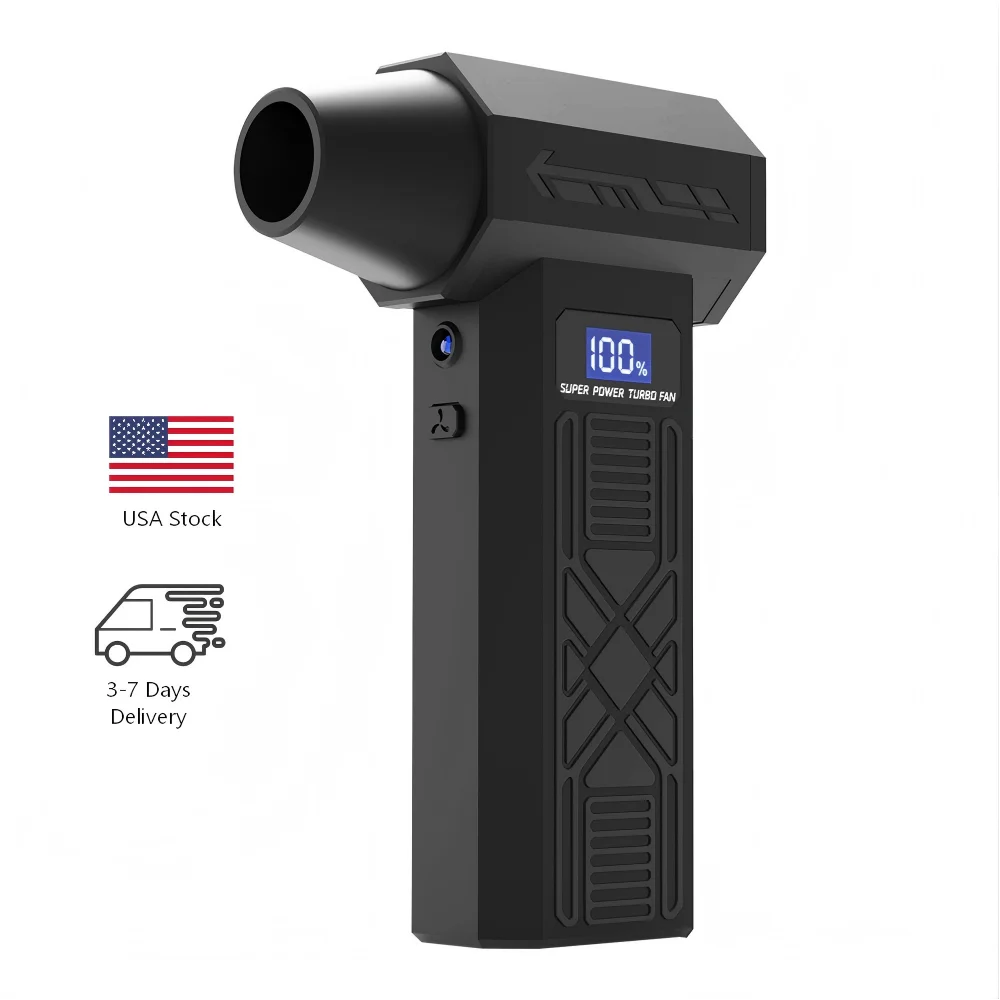 TRNOJTHK USA Local Stock Turbo Fan 5200mAh High Speed Air Blower Turbo Mini Fan for Computer Car Dust Cleaning