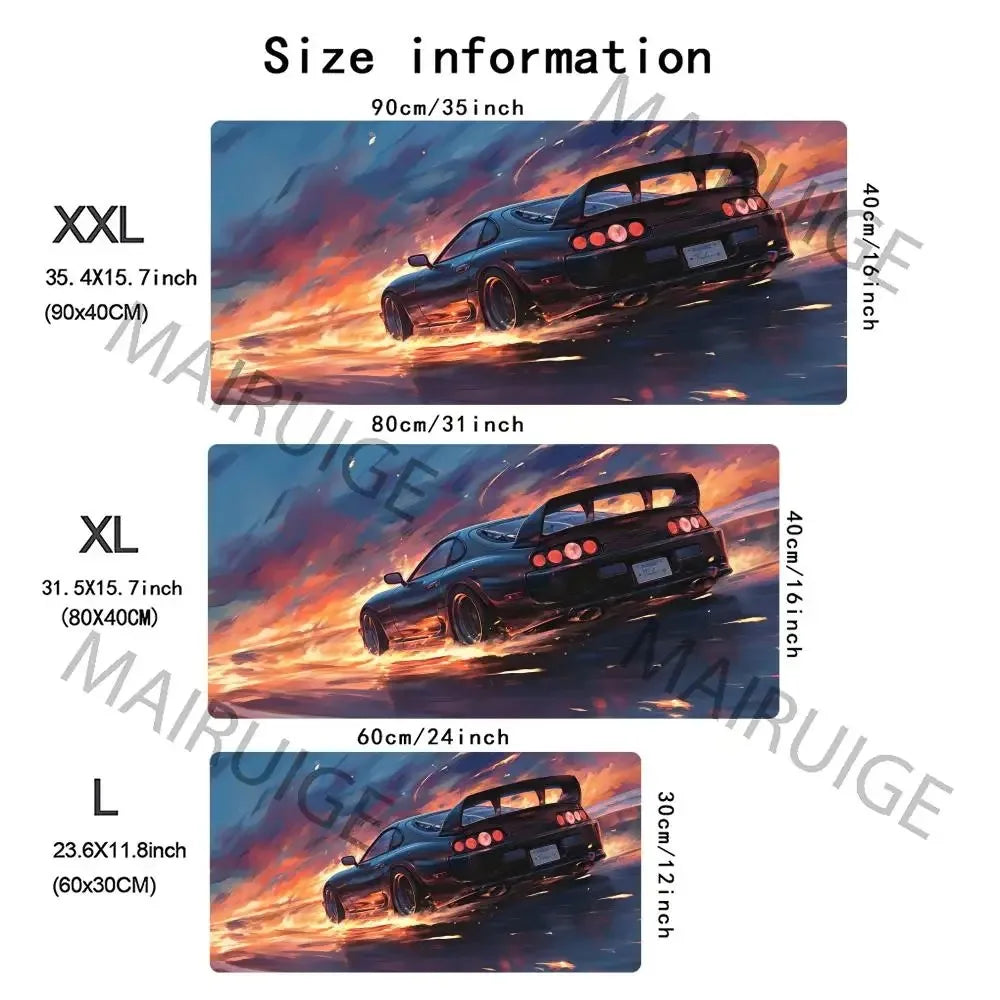 Japanese Painting Style Car Cool Stylish PC Gaming Mouse Pads Gamer Mats Teclado Ergonomic Pad Mat Laptop Office Carpet 900X400
