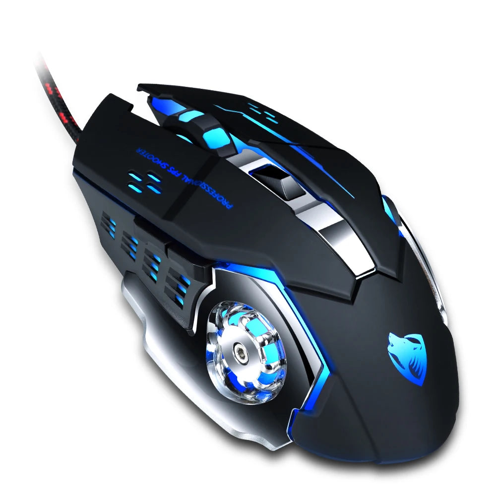 RGB Backlit Gaming Mouse Ergonomic2400DPI Vertical Gamer for PC Right Hand Orientation USB Connection