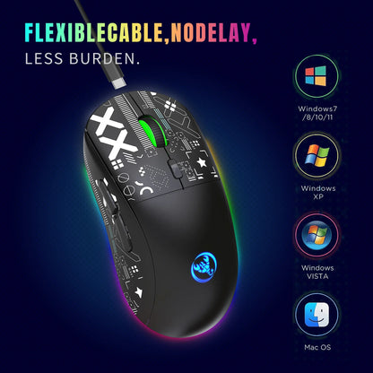 2.4G USB Wireless RGB Backlight Rechargeable Gaming Mouse for iPad Tablet Laptop Computer Right Hand Orientation