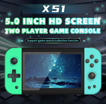 X51 Portable Video Game Console 5.1 Inch Retro Classic Handheld Game Player with Wi-Fi Built-in Emulators for Gifting
