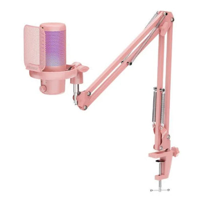 Wholesale FEELWORLD VM1 USB Condenser Gaming Microphone for Streaming Noise Cancellation Mute RGB Light Boom Arm Stand