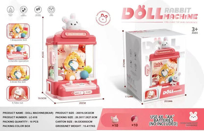 Children Grasp Doll Machine Toy Mini Electronic Clawing Doll Machine Household Electric Pinch Small Doll Twisted Egg Machine Toy