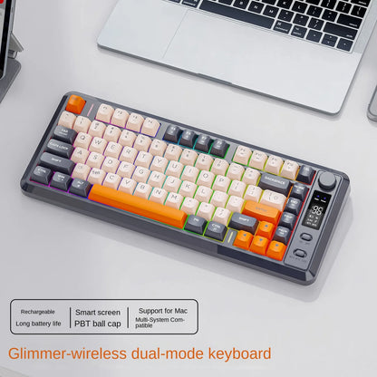 Free Wolf M75 Wireless Dual-Mode Mechanical Membrane Keyboard 87 Keys RGB Backlit Gaming E-Sports Office Use USB-C PBT
