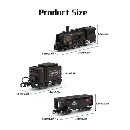 Metal Classic Electric Train Track Electric Railway with Smoke Sound & Light for Children Metal Alloy Train Set