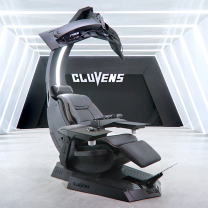 Cluvens Manticore Home Office zero Gravity Workstation Gaming Rig Computer Workstation Leather High Back Support up to 5 Monitor
