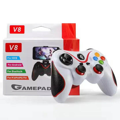 Multi-Mode V8 Gaming Controller BT Wireless Gamepad for Mobile/PC/TV Rechargeable Ergonomic Joystick with Custom Buttons