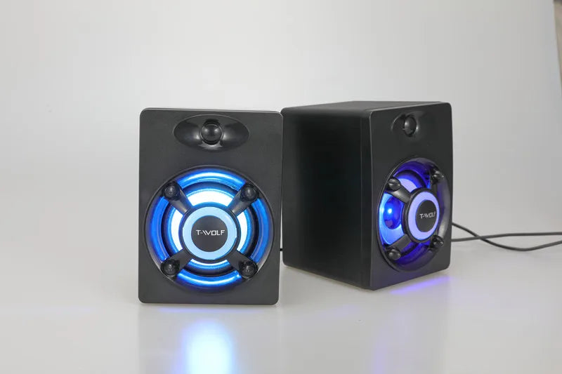 T-WOLF S1 Mini USB 2.0 Gaming Speaker Sound Equipment for Desktop Laptop PC Easy-to-Use Amplifiers/ Speakers