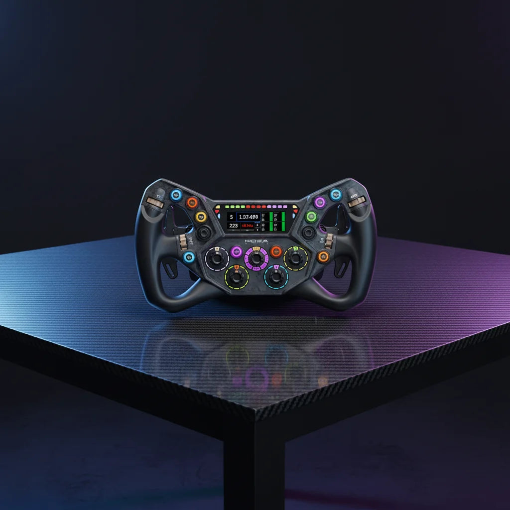 MOZA KS Pro 2.4GHz Racing Steering Wheel with Motion Sensing for PC Steam Deck Compatible Gaming Accessories Black ABS Plastic